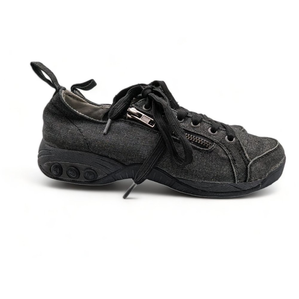 Therafit Sienna Black Shimmer Comfort Arch Support Zip Lace Up Shoe Size US 7 - Picture 10 of 14